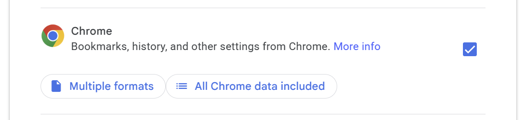 Chrome ticked in the product list